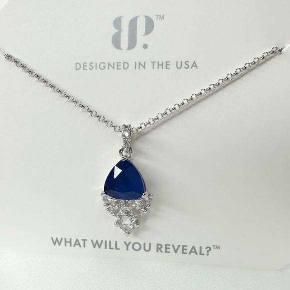 Bomb Party Glamorous Girl Sapphire Blue Necklace RBP8845 NWT - Picture 2 of 3